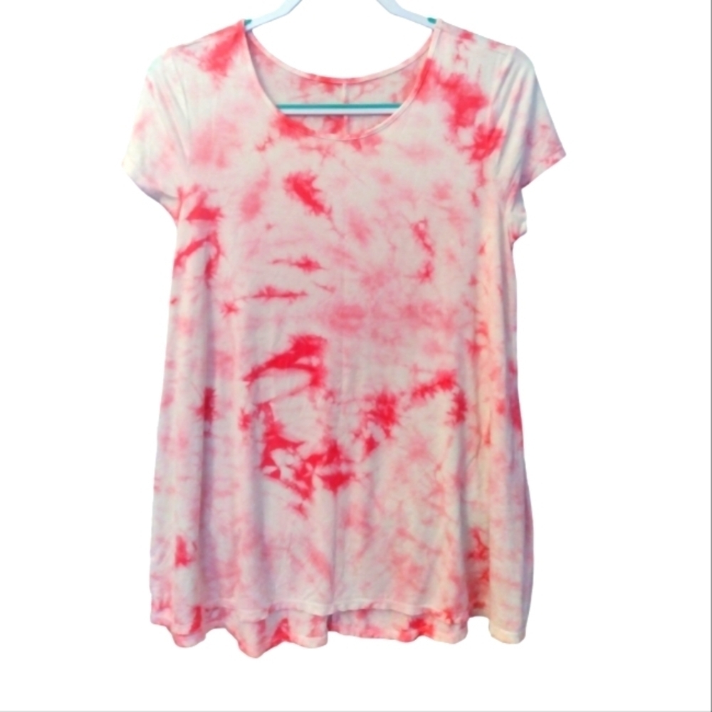 NWOT Justice | Pink and white tie dye tee - Picture 3 of 6
